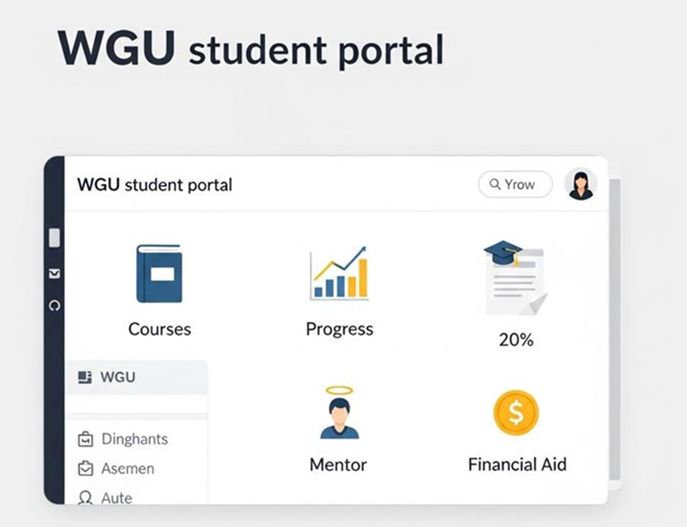 WGU student portal login screen on laptop